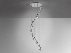 LUSTRA/PLAFONIERA AQUARIA, 62 CM, CROM/TRANSPARENT, DIN METAL SI STICLA, STIL MODERN - Img 2