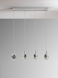LUSTRA/PLAFONIERA AQUARIA, 79 CM, CROM/TRANSPARENT, DIN METAL SI STICLA, STIL MODERN