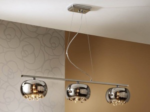 LUSTRA/PLAFONIERA ARGOS, 102 CM, CROM/TRANSPARENT, DIN METAL SI STICLA, STIL MODERN
