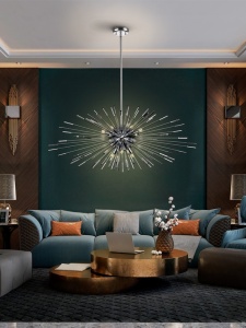 LUSTRA/PLAFONIERA EVASION, CU TELECOMANDA, 100 CM, CROM INCHIS/TRANSPARENT, DIN METAL SI STICLA, STIL MODERN