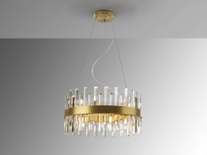 LUSTRA/PLAFONIERA GRACE, 55 CM, AURIU PERIAT/TRANSPARENT, DIN METAL SI STICLA, STIL MODERN - Img 7