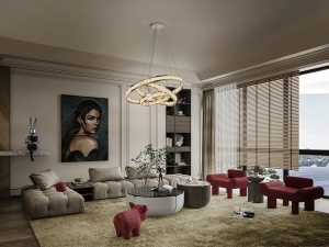 LUSTRA/PLAFONIERA LORIAN, CU TELECOMANDA, 80/180 CM, AURIU, DIN STICLA, OTEL SI ALUMINIU, STIL MODERN
