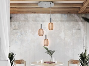 LUSTRA/PLAFONIERA MICRON, 36 CM, CROM/AURIU, DIN METAL SI ACRIL, STIL MODERN - Img 2