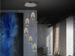 LUSTRA/PLAFONIERA NEBULA, 35 CM, CROM/TRANSPARENT, DIN METAL, POLICARBONAT SI STICLA, STIL MODERN