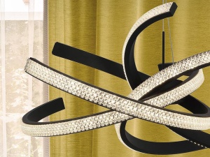 LUSTRA/PLAFONIERA RING II, 74 CM, NEGRU MAT/OPAL, DIN METAL, ALUMINIU SI ACRIL, STIL MODERN - Img 2