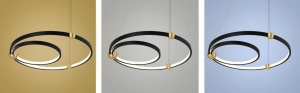 LUSTRA RING CU TELECOMANDA APP692-30-50, 50x50 cm, NEGRU SI AURIU, DIN METAL DE INALTA CALITATE, STIL MODERN, TU - Img 7