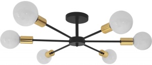 LUSTRA SPIDER BLACK GOLD APP501-6C, 69X69X15.5 cm, NEGRU, DIN OTEL SI METAL, STIL MODERN, TU