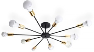 LUSTRA SPIDER BLACK GOLD JDL-13, 89X89X15.5 cm, NEGRU SI AURIU, DIN OTEL SI METAL, STIL MODERN, TU