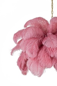 LUSTRA TIFFANY ROZ, CONFECTIONATA DIN METAL SI PENE DE STRUT, STIL MODERN - Img 3