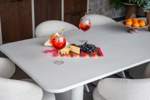MASA DE LUAT MASA PENTRU EXTERIOR SENZA, REALIZATA DIN ALUMINIU, CULOARE BEJ DESCHIS, DESIGN DEOSEBIT, RICHMOND INTERIORS - Img 6