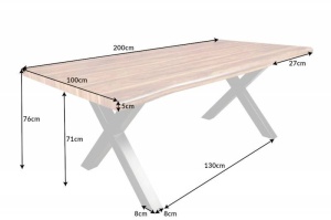 MASA DE SUFRAGERIE, WILD 200CM, LEMN ASPECT NUC, DESIGN INDUSTRIAL, COD 42276 - Img 5