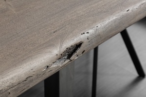 MASA DINING 200 CM, MAMMUT ARTWORK, DIN LEMN MASIV DE SALCAM GRI STIL VINTAGE - Img 4
