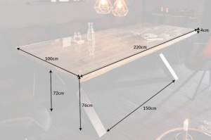 MASA DINING 220CM, BARRACUDA, DIN METAL SI LEMN MASIV, ARTIM GROUP COLLECTION - Img 7