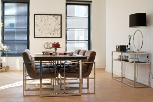 MASA DINING BLACKBONE, 220 CM, NEGRU RUSTIC/CROM, DIN STEJAR SI METAL, RICHMOND INTERIORS - Img 2