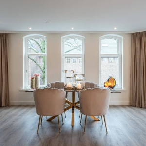MASA DINING CONRAD, 200 CM, EFECT DE MARMURA MARO/AURIU, DIN MARMURA ARTIFICIALA SI METAL, RICHMOND INTERIORS - Img 2