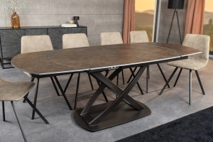 MASA DINING EXTENSIBILA, INCEPTION 130/190CM, METAL, STICLA/CERAMICA, ARTIM GROUP SELECTION
