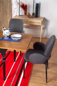 MASA DINING EXTENSIBILA ROCOCO, STEJAR INCHIS/NEGRU, 140/220 CM, BLAT DIN MDF SI PICIOARE DIN LEMN MASIV, STIL CLASIC, HALMAR - Img 3