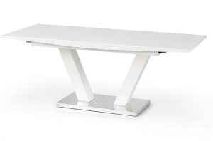 MASA DINING EXTENSIBILA VISION, ALB/CROM, 160/200 CM, BLAT DIN MDF LACUIT SI PICIOR DIN METAL, STIL MODERN - Img 2
