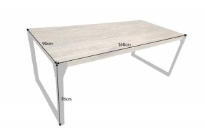 MASA DINING, FACTORY 160CM, COD 40545, DIN LEMN MANGO, DESIGN RETRO - Img 6