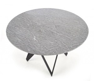 MASA DINING GUSTIMO, CU EFECT DE MARMURA GRI/NEGRU, 140 CM, BLAT DIN MDF SI PICIOARE DIN METAL, STIL MODERN - Img 7