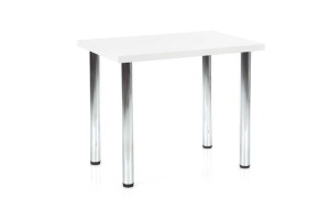 MASA DINING MODEX, ALB/CROM, 90 CM, BLAT DIN PAL SI PICIOARE DIN METAL , STIL MODERN - Img 1