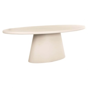 MASA DINING OVALA CLAYTON, 220 CM, BEJ, DIN MDF SI ECO PLASTER, RICHMOND INTERIORS