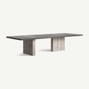 MASA DINING, RIGNAC 350CM, DIN TRAVERTIN, LEMN DE FRASIN SI ALAMA, VICAL, STIL MODERN