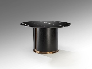 MASA DINING ROTUNDA, ZOLO 135CM, MDF, METAL SI BLAT DIN MARMURA, DESIGN MODERN, SCHULLER - Img 7