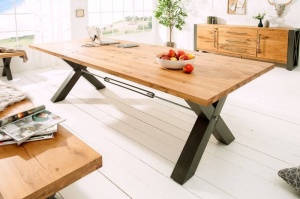 MASA DINING, STIL INDUSTRIAL, THOR 240CM, DIN LEMN MASIV DE STEJAR