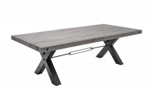 MASA DINING, THOR 240CM, COD 40443, METAL SI LEMN PIN GRI, DESIGN INDUSTRIAL - Img 6
