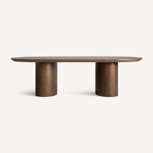 MASA DINING TREIGNAC, MARO/NATURAL, REF. 35263, PRELUCRATA MANUAL, CONFECTIONATA DIN FURNIR DE STEJAR, MDF SI PLACAJ, STIL RUSTIC