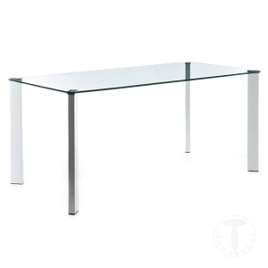 MASA ELEGANTA 180CM, JANET, COD 3413, STIL MODERN, REALIZATA DIN METAL SI STICLA