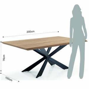 MASA ELEGANTA 200CM, TIPS, COD 4326, STIL MODERN, REALIZATA DIN METAL SI MDF - Img 3