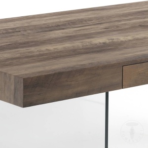 MASA ELEGANTA DE BIROU 200CM, WAVER EVOLUTION, COD 4249, STIL MODERN, REALIZATA DIN STICLA SI MDF - Img 3