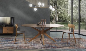 MASA ELEGANTA DIN LEMN 190CM, TALLIN, COD 4173, STIL MODERN, REALIZATA DIN LEMN MASIV SI MDF - Img 4