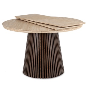 MASA EXTENSIBILA 120/200CM, ARTIM MEBLE, REALIZATA DIN MDF, CULOARE TRAVERTIN/NUC, STIL MODERN