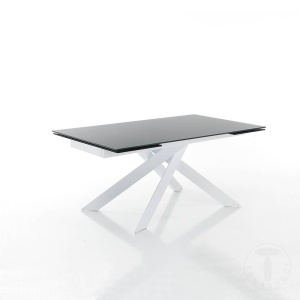 MASA EXTENSIBILA 160/240CM, GIUKI GRI, COD 3874, STIL MODERN, REALIZATA METAL SI STICLA