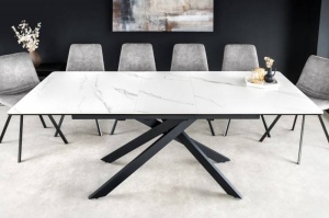 MASA EXTENSIBILA ALPINE, 160/200CM, METAL, MDF SI CERAMICA, ASPECT MARMURA, ARTIM GROUP SELECTION