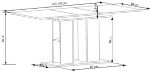 MASA EXTENSIBILA DINING KORNEL ALB DESIGN MODERN HALMAR - Img 4