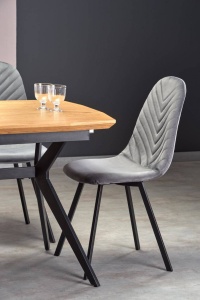 MASA EXTENSIBILA GUSTAVO, STEJAR AURIU/NEGRU, 140/180 CM, BLAT DIN MDF SI PICIOARE DIN METAL, STIL MODERN - Img 3