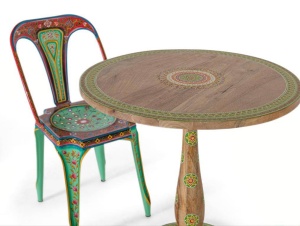 MASA LIVING ROTUNDA 76CM, CULOARE MULTICOLOR, LEMN MASIV DE MANGO, GINER Y COLOMER - Img 2