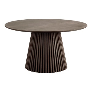 MASA ROTUNDA OSAKA ø140x75 cm, REALIZATA DIN FURNIR SI MDF, CULOARE FUME, HOUSE NORDIC