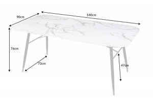 MASA STIL MODERN 140CM , PARIS, COD 41881, BLAT STICLA SI METAL - Img 6