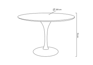 MASA TULIP PREMIUM 120 ALBA, CONFECTIONATA DIN METAL SI MDF, STIL MODERN - Img 3