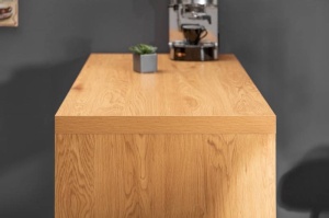 MASUTA DE BAR, MAGNUS 40761, BAZA DE METAL NEAGRA SI MDF, CULOARE STEJAR, DESIGN MODERN - Img 3