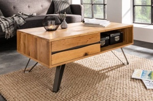 MASUTA DE CAFEA 110CM, LIVING EDGE, FURNIR DIN STEJAR, STIL INDUSTRIAL