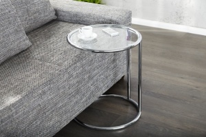 MASUTA DE CAFEA ART DECO 60 ARGINTIE, DIN ALUMINIU SI STICLA STIL MODERN