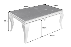 MASUTA DE CAFEA, BAROC, 100CM, PIATRA SINTERIZATA SI METAL, ARTIM GROUP SELECTION - Img 3
