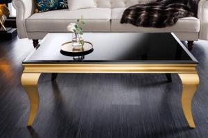 MASUTA DE CAFEA, BAROCK 100CM, ASPECT NEGRU/AURIU, STIL CLASIC
