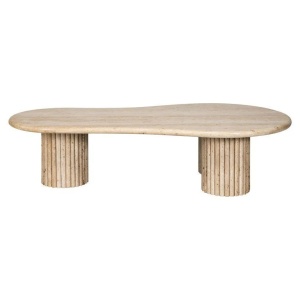 MASUTA DE CAFEA CANTERA, 150 CM, BEJ, DIN TRAVERTIN SI METAL, RICHMOND INTERIORS